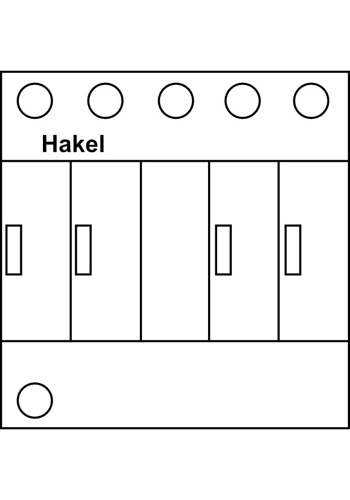 Svodič bleskových proudů a přepětí pro DC stranu Hakel HLSA12,5 PV 1500, 20kA, Typ B+C (třída I+II)