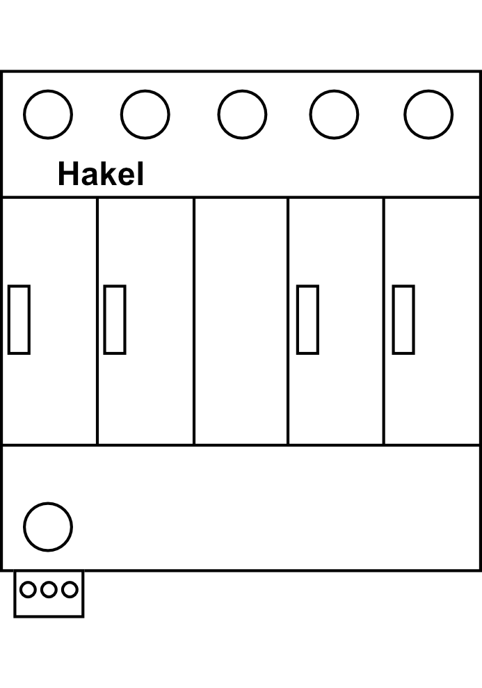 Svodič bleskových proudů a přepětí pro DC stranu Hakel HLSA12,5 PV 1000 S, 20kA, Typ B+C (třída I+II), s dálk.signalizací