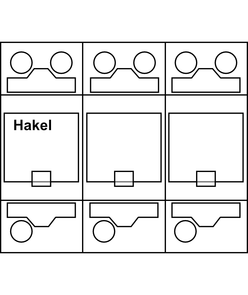 Svodič bleskových proudů Hakel HLSA25G-255/3+0 3P Typ B+C (třída I+II) 25kA
