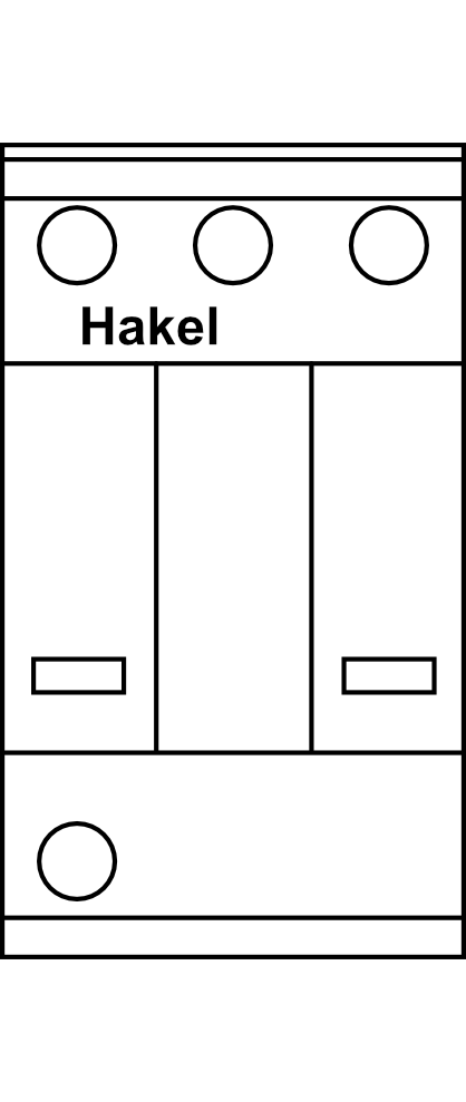 Svodič bleskových proudů a přepětí pro DC stranu Hakel HLSA6,5 PV 1000 M, 20kA, Typ B+C (třída I+II)