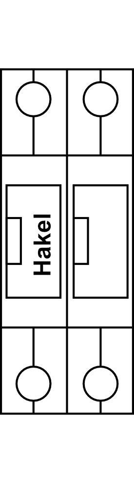 Svodič bleskových proudů Hakel HSA-275/2+0 M 2P Typ C+D (třída II+III) 20kA