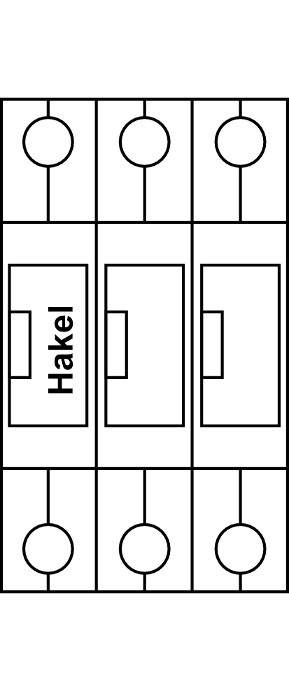 Svodič bleskových proudů Hakel HLSA12,5-275/3+0 M 3P Typ B+C (třída I+II) 12,5kA