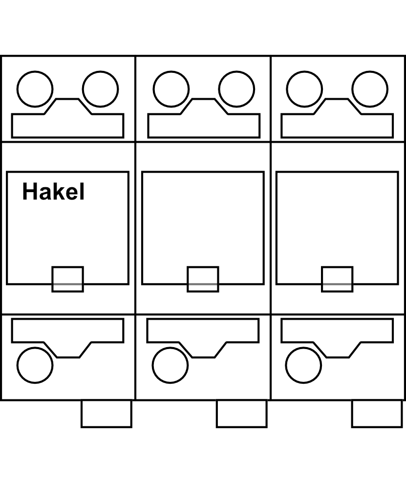 Svodič bleskových proudů Hakel HLSA25-275/3+0 S 3P Typ B+C (třída I+II) 25kA