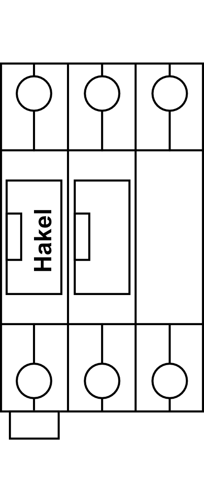 Svodič bleskových proudů Hakel HLSA12,5-440/1+1 S 1P+NPE Typ B+C (třída I+II) 12,5kA, s dálk.signalizací