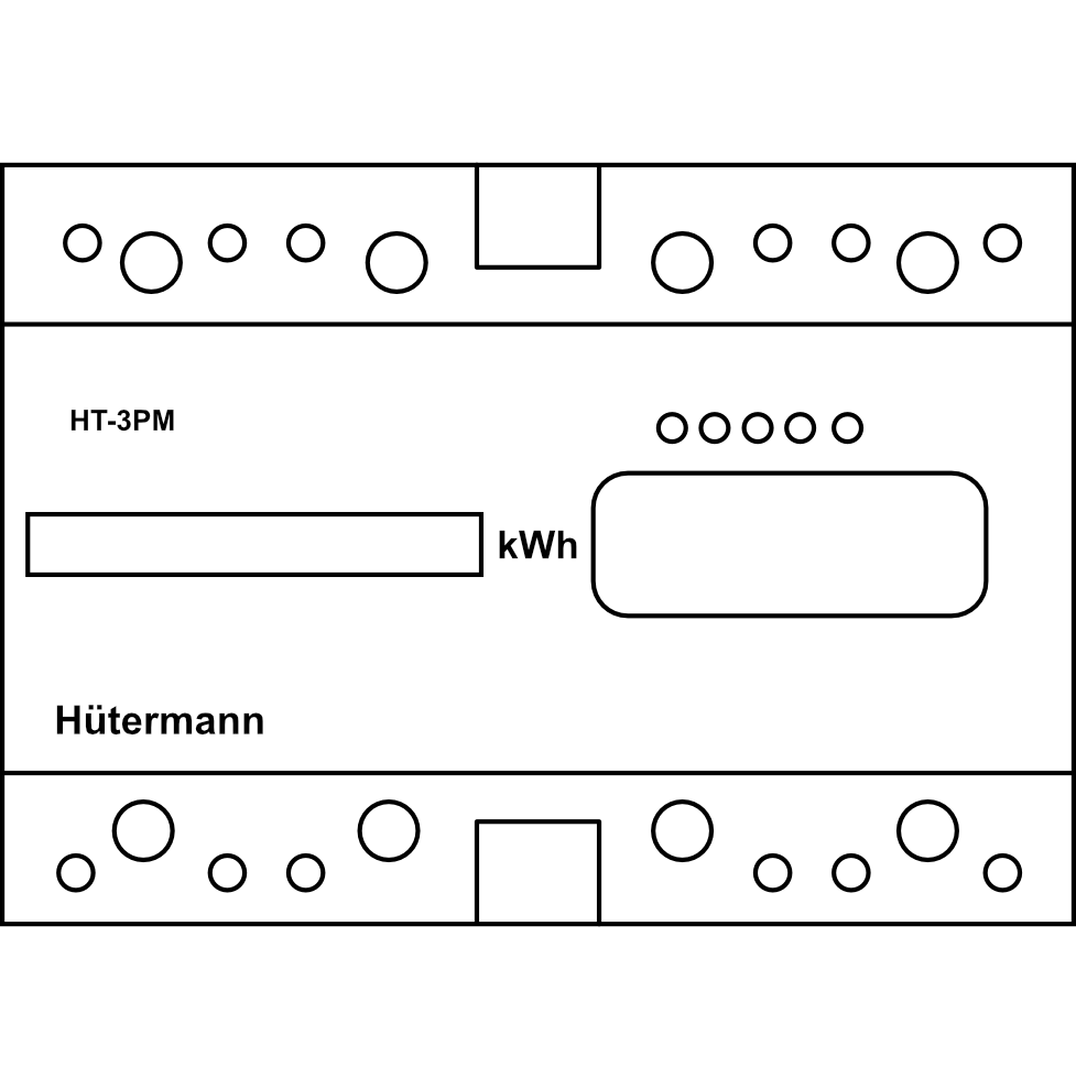 Elektroměr mechanický 3F měřič spotřeby wattmetr Hütermann HT-3PM