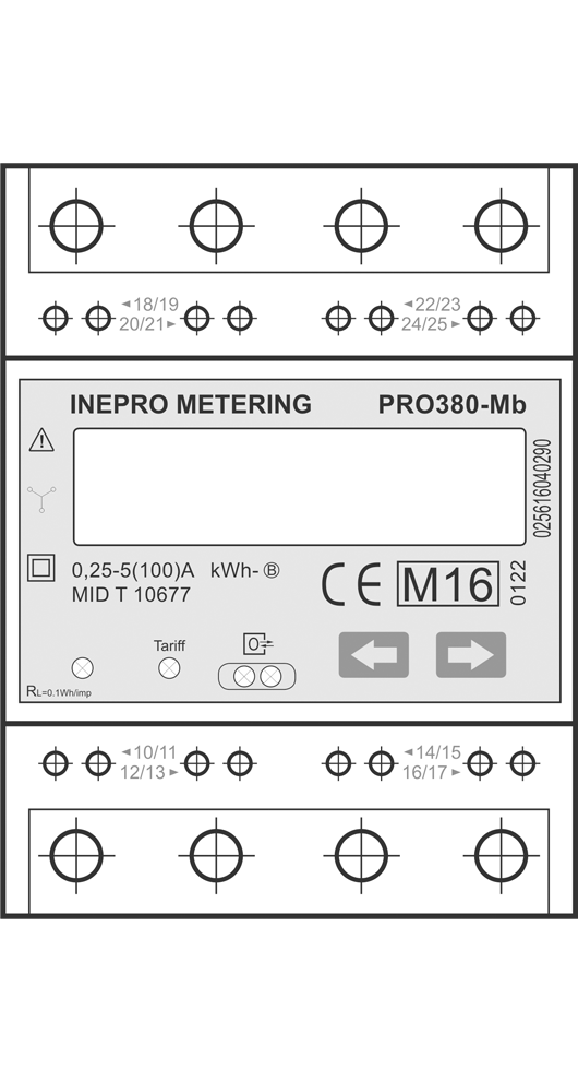 Elektroměr 3F INEPRO METERING PRO380-Mb (do 100A)