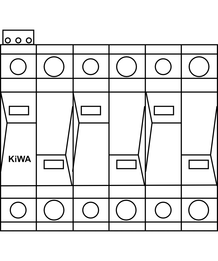 Přepěťová ochrana KiWA PO I 3 R LCF 75kA 280V/25kA Typ I