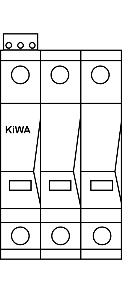 Přepěťová ochrana pro fotovoltaické systémy KiWA PO II 3 R PV 200V DC Typ II
