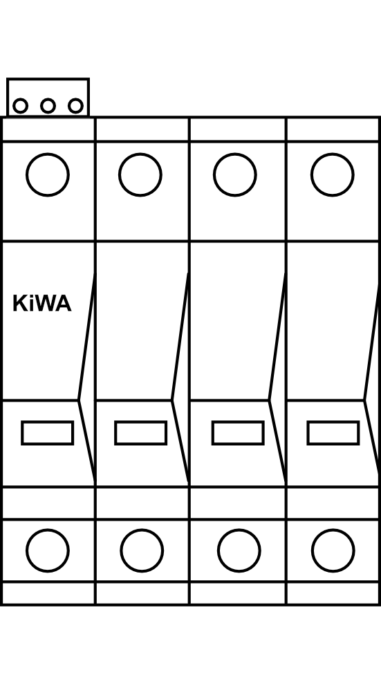 Přepěťová ochrana KiWA PO I 3+1m R 280V/12,5kA Typ I