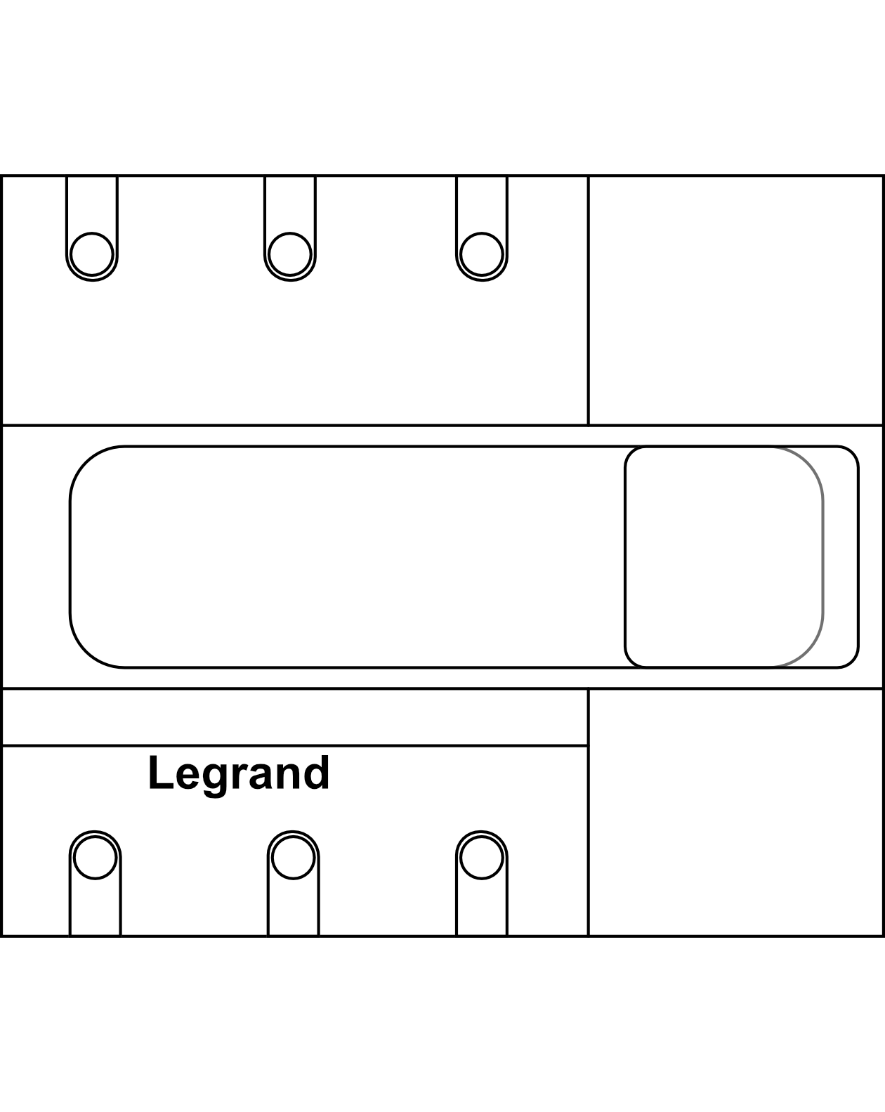Výkonový odpínač s viditelným stavem kontaktů Legrand DPXTM-IS 250D 3P do 250A s možností dálkového ovládání čelní ovládání