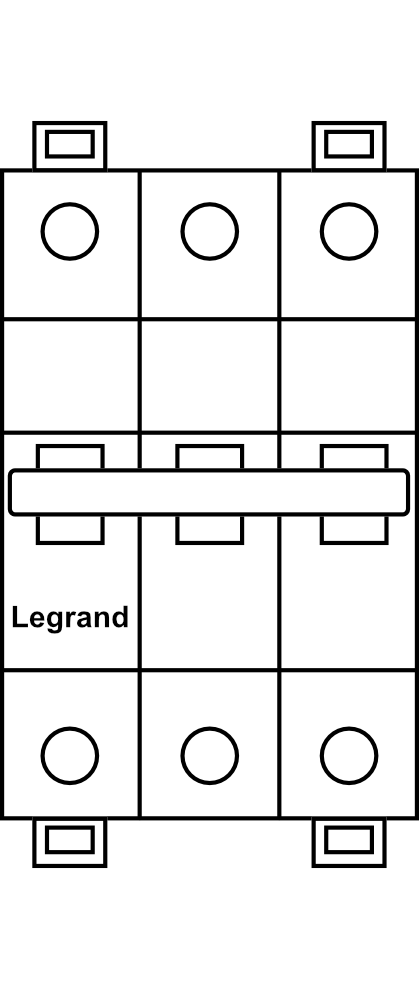 Jistič Legrand DX3 (25kA) char. C 3P, do 25A