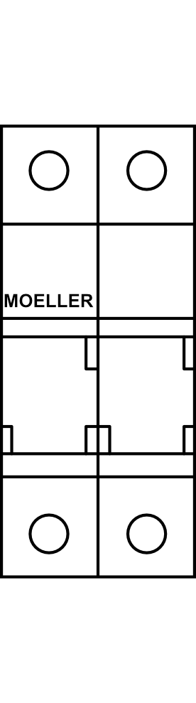 Pojistkový odpínač MOELLER VLC10 2P do 32A poj. 10x38 C10 char. aM, bez signalizace vybavení