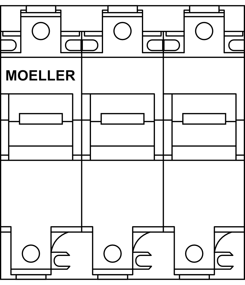 Pojistkový odpínač MOELLER VLC22 3P do 100A poj. 22x58 C22 char. aM, bez signalizace vybavení