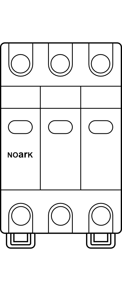 Svodič přepětí NOARK Ex9UE2 20 3P 275, 3+0, 20kA, Typ C (třída II)