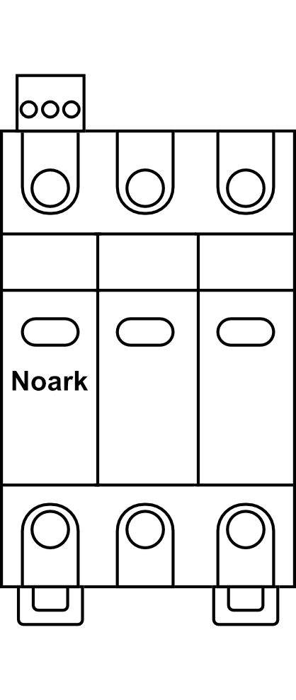 DC svodiče přepětí NOARK Ex9UEP1+2 6.25R 3P 1500, 20 kA, Typ B+C (třída I+II), se sign.kontaktem