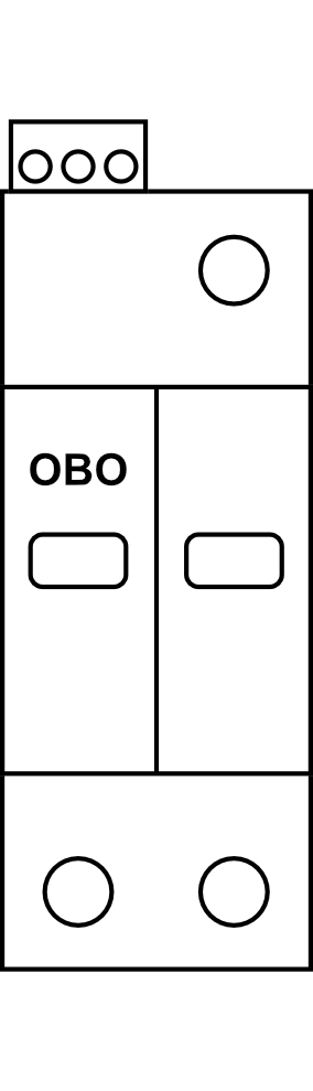 Svodič přepětí OBO V20-2+FS-550, 2P, max 550 V AC, typ C (třída II) 20kA, s dálk. signalizací