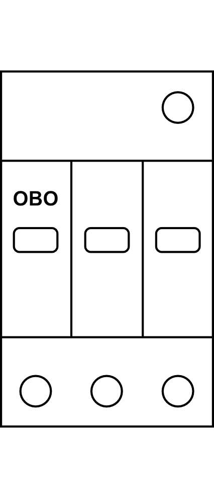 Kombinovaný svodič OBO V25, 3 pólový, 280 V, typ B+C (třída I+II) 25kA