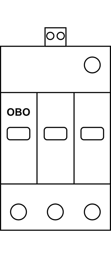 Svodič přepětí OBO V20-C 3+FS-550, 3P, max 550 V AC, typ C (třída II) 20kA, s dálk. signalizací