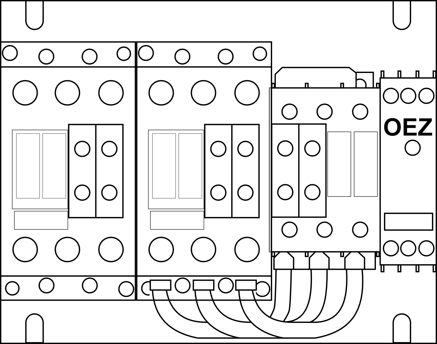 Stykačová kombinace spouštění Y/D OEZ Conteo 3RA1434-8XC21-1AL2 velikost 50-50-25, 50/65A, ovládací napětí 230V AC