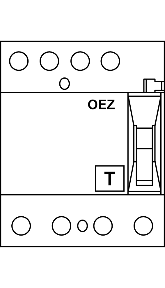 Proudový chránič OEZ OFE (6kA, do 63A) 4P/300 mA typ AC