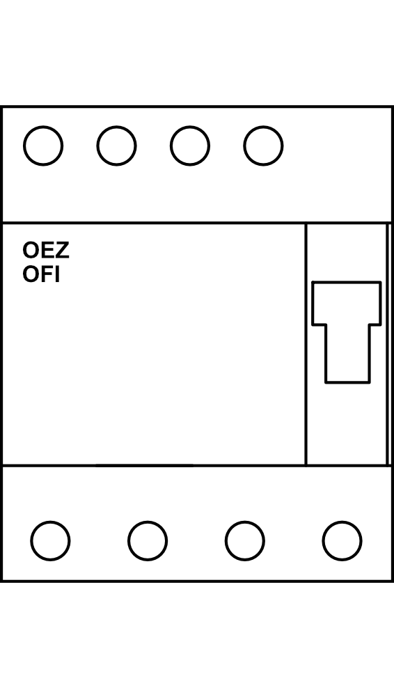 Proudový chránič OEZ OFI (10kA) 4P/100 mA typ AC-G