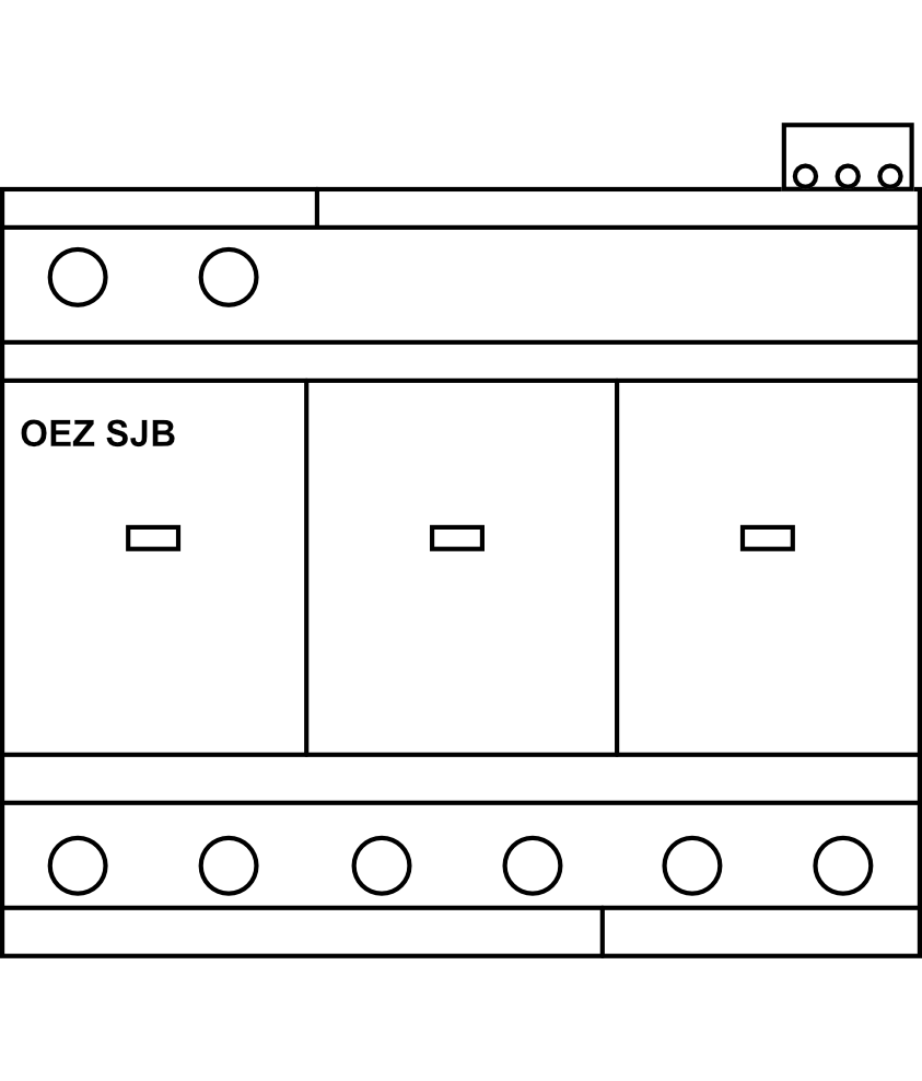 Svodič bleskových proudů OEZ SJB-25E-3-MZS TN-C (3L+PEN) typ B (třída I) 25kA