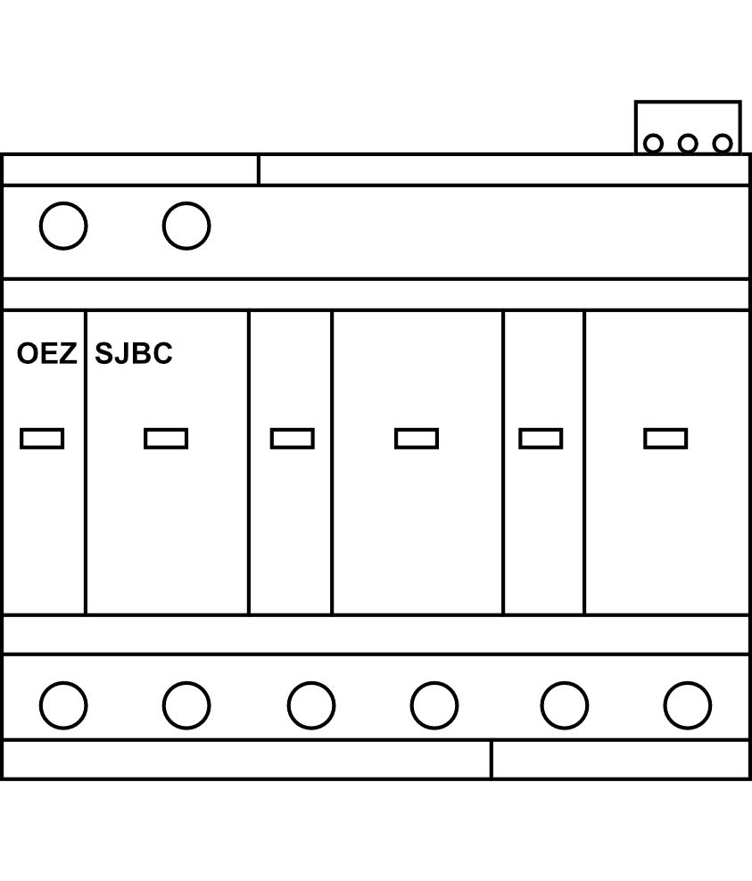 Svodič bleskových proudů a přepětí OEZ SJBC-25E-3-MZS TN-C (3L+PEN) typ B+C (třída I+II) 25kA