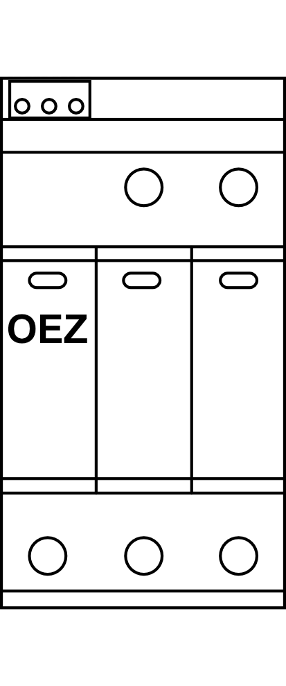 Kombinovaný svodič bleskových proudů a přepětí OEZ SVBC-12,5-3-MZS 3P T1+T2 (do 12,5kA, s dálk. signalizací)