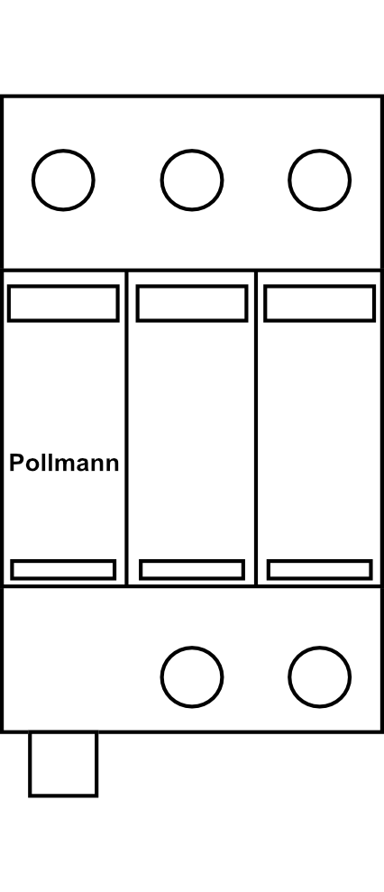 Kombinovaný svodič přepětí Pollmann ProTec T1H-300-3+0-R, 3P 20kA Typ B+C (třída I+II), s dálk.signalizací