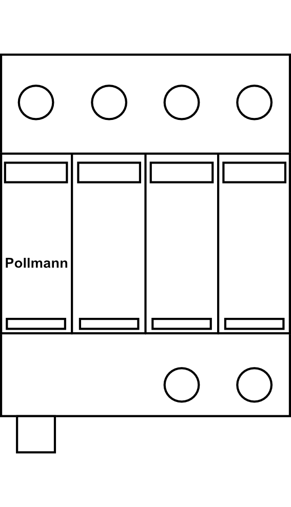 Kombinovaný svodič přepětí Pollmann ProTec T1H-300-3+1-R, 3P+NPE 20kA Typ B+C (třída I+II), s dálk.signalizací