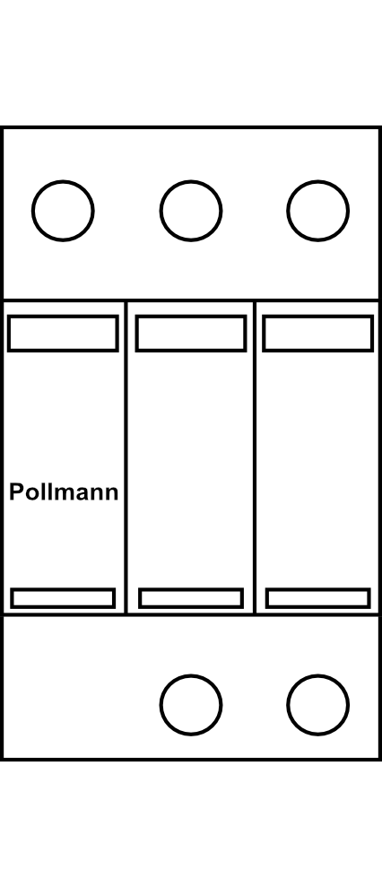 Kombinovaný svodič přepětí Pollmann ProTec T1-300-3+0, 3P 20kA Typ B+C (třída I+II)