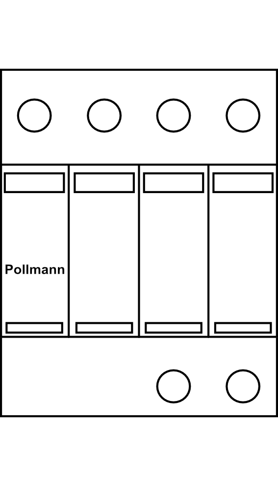 Kombinovaný svodič přepětí Pollmann ProTec T1-300-3+1, 3P+NPE 20kA Typ B+C (třída I+II)