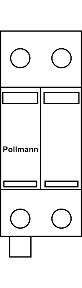 Svodič přepětí Pollmann ProTec T2-300-2+0-R, 2P 20kA Typ C (třída II), s dálk.signalizací