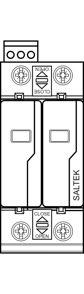 Svodič bleskových proudů a přepětí SALTEK FLP-12,5 V/2 S (2P) 12,5kA, typ B+C (třída I+II) 230V AC, s dálk.signalizací