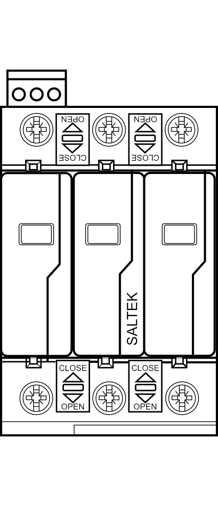 Svodič přepětí SALTEK SLP-PV1500 V/Y S, 15kA, typ C (třída II) 1500V DC, s dálk.signalizací