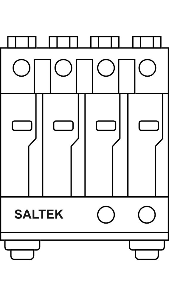 Svodič bleskových proudů a přepětí SALTEK FLP-PV700 V/U, 30kA, typ B+C (třída I+II) 700V DC