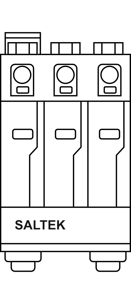 Svodič přepětí SALTEK SLP-PV1000 V/Y S, 20kA, typ C (třída II) 1000V DC, s dálk.signalizací