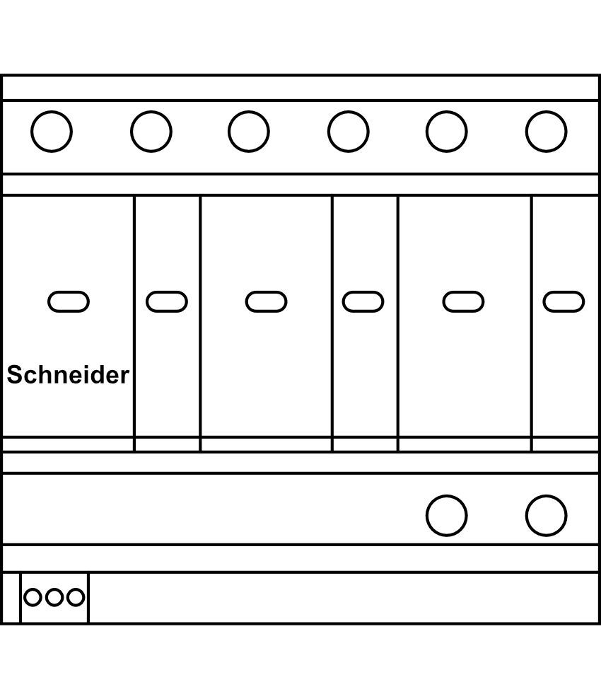 Kombinovaný svodič přepětí Schneider PRD1 25r 25 kA Typ B+C (třída I+II) 3P odnímatelný