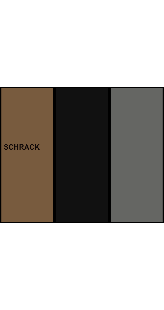 Odbočovací svorkovnice pro Al vodiče SCHRACK 35mm², 3pólová, izolovaná, hnědá, černá, šedá