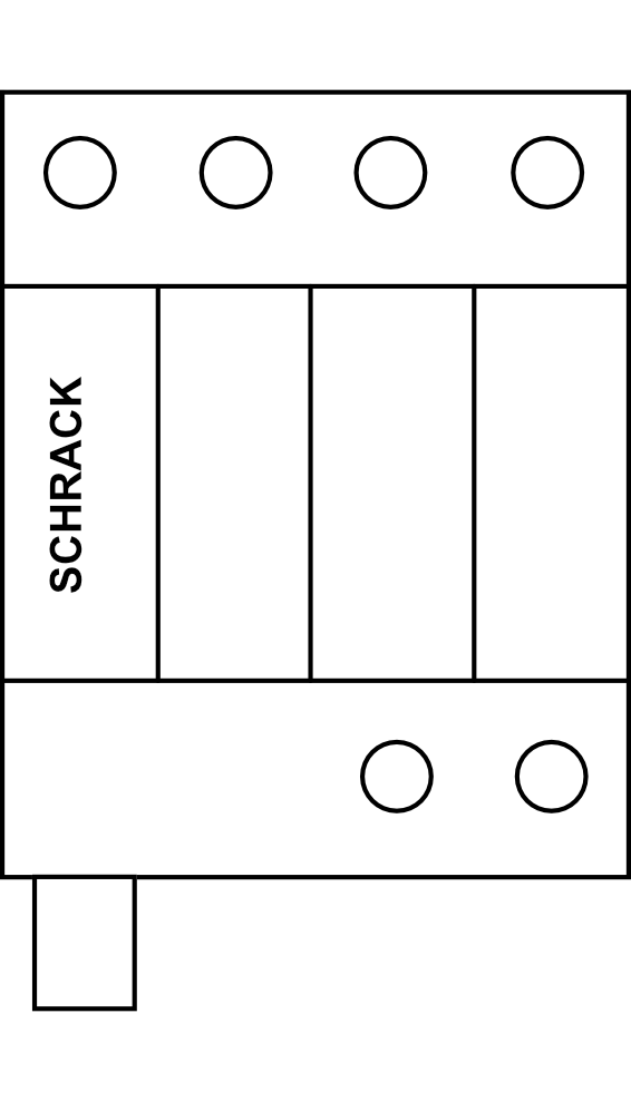 Svodič přepětí modulový SCHRACK Combtec 4P Typ B+C (třída I+II), TNS 300/12,5 kA, pomocný kontakt
