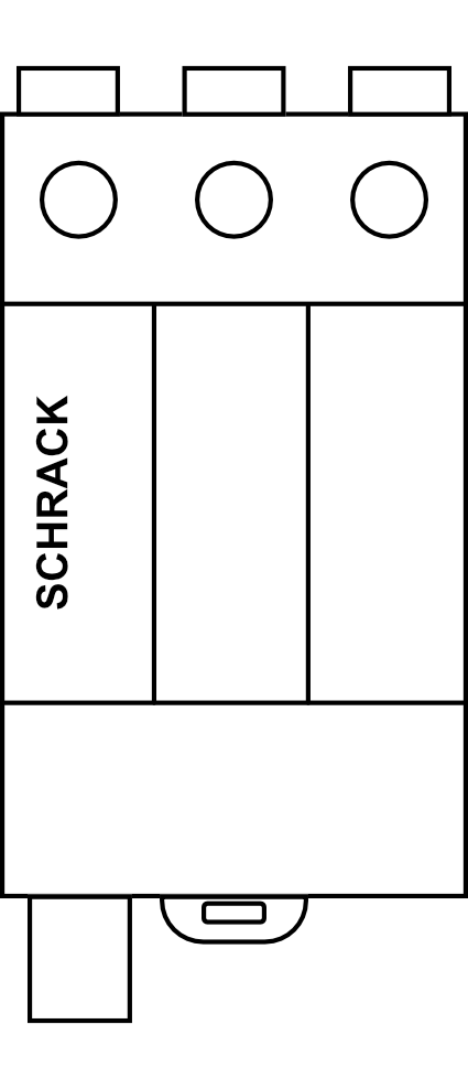 Svodič přepětí pro fotovoltaiku SCHRACK T1/2, 12,5 kA, p.k.,modulový  Typ B+C (třída I+II)