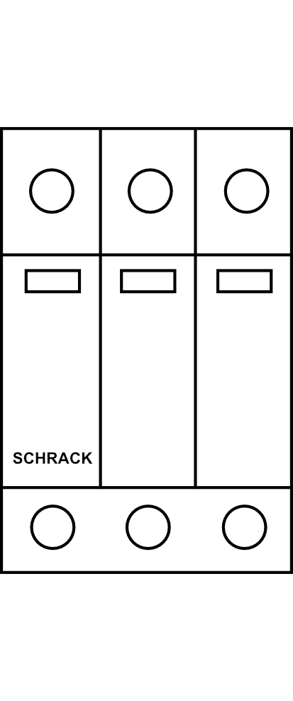 Svodič přepětí kompletní SCHRACK UAS, 3P 280V Typ B+C (třída I+II) 12,5kA