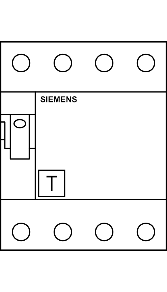 Proudový chránič Siemens SENTRON 5SM374x-6 (10 kA) 3P+N/500 mA typ A do 125A (400V AC)