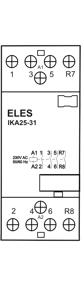 Stykač dvoumodulový ELES, 3P, 25 A, 400V, 3 x spínací a 1 x rozpínací