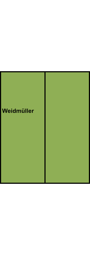 Rozváděcí blok Weidmüller WPD 202 4X35/4X25 GN, 2P, zelená, 202A, 35 mm²