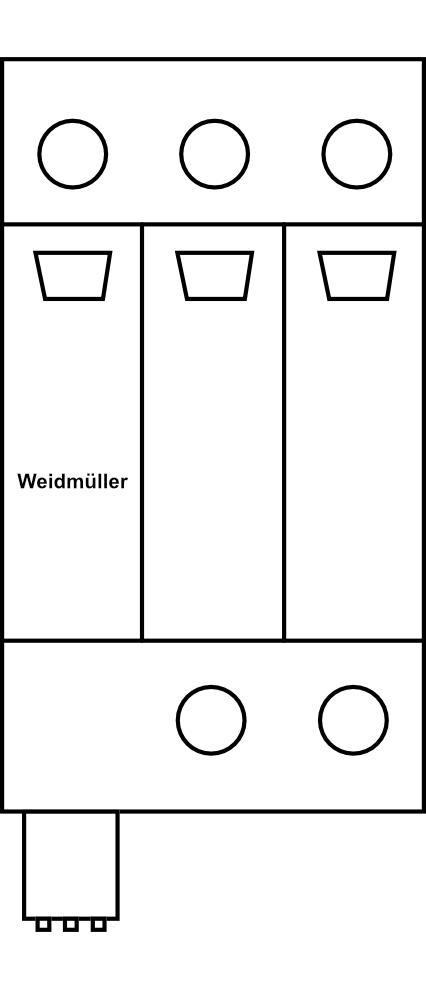 Přepěťová ochrana Weidmüller VPU AC II 3 R 480/50, 3P 20kA typ C (třída II), se signalizačním kontaktem