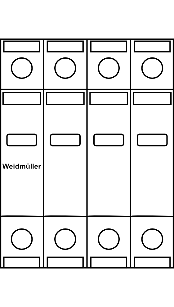 Přepěťová ochrana Weidmüller VPU I 4 280V/12,5KA, 4P 280V AC 12,5kA typ B+C (třída I+II)