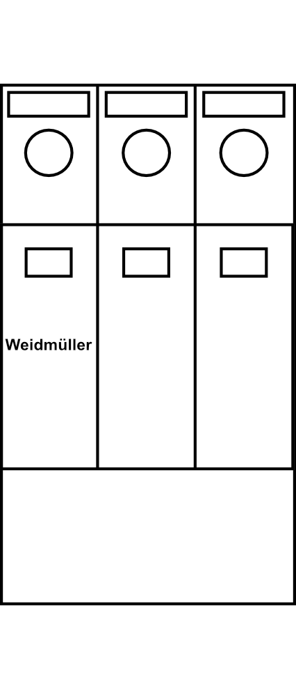 Přepěťová ochrana Weidmüller VPU PV I+II 3 600 E, 3P 600V DC 20kA typ B+C (třída I+II)