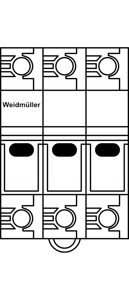 Pojistkový odpínač Weidmüller WSI 25/3 10X38/LED, 3P, do 32A, char. gG/gL
