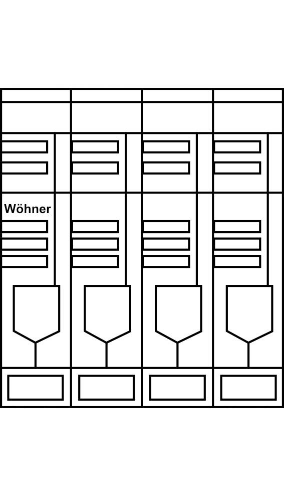 Pojistkový držák Wöhner pro válcové pojistky 10x38 3P+N do 20A char. aM (N vpravo)